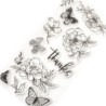 5th & Monaco Clear Acrylic Stamps / Sellos de Polímero Mariposa y Flores