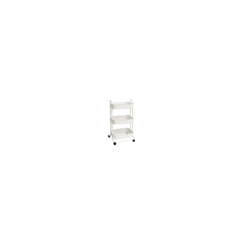 A la Cart Storage Cart Off White / Carrito Organizador Blanco con Ruedas de Plástico